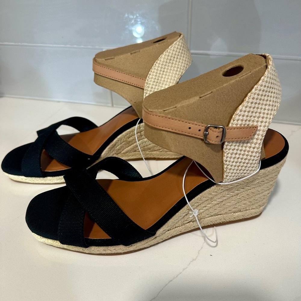 Brand New Lucky Brand Ladies Maey Lee Espadrille Wedge Sandal, Size 8, Brown - Picture 3 of 13